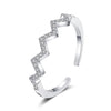 Wholesale Women's S925 Sterling Silver Geometric Open Wave Pattern Electroplated Ring