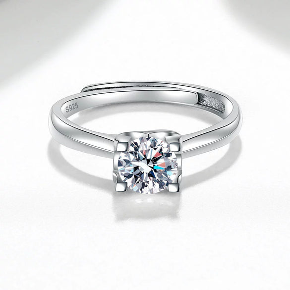 Wholesale Women's S925 Sterling Silver Geometric Opening Fashion Ring With Electroplating