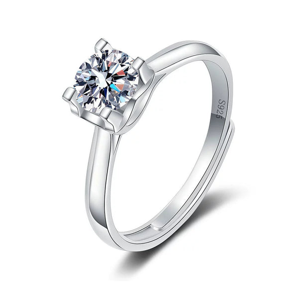 Wholesale Women's S925 Sterling Silver Geometric Opening Fashion Ring With Electroplating