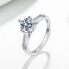 Wholesale Women's S925 Sterling Silver Geometric Opening Ring With Electroplating And Four Claw Full Diamond Setting
