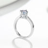 Wholesale Women's S925 Sterling Silver Geometric Opening Ring With Electroplating And Four Claw Full Diamond Setting