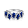 Wholesale Women's S925 Sterling Silver Geometric Oval Ring With Electroplating