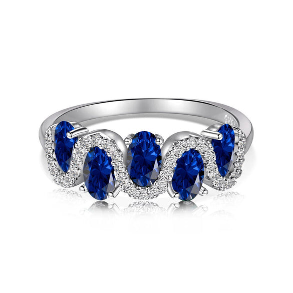Wholesale Women's S925 Sterling Silver Geometric Oval Ring With Electroplating