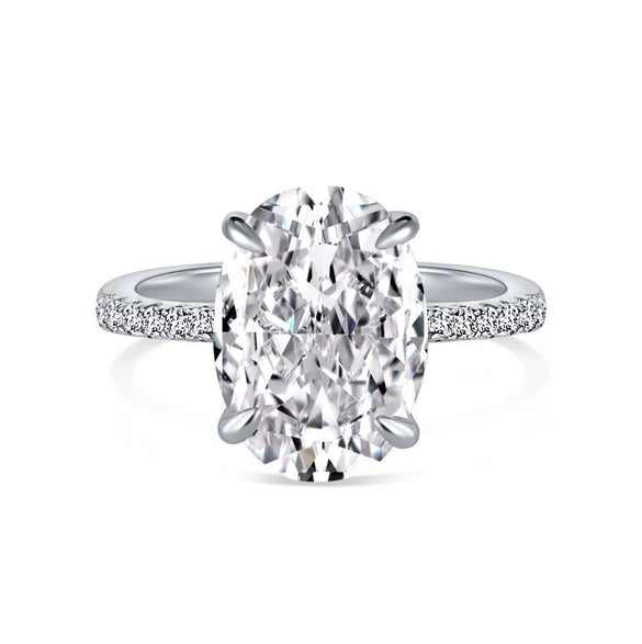 Wholesale Women's S925 Sterling Silver Geometric Oval Ring With Electroplating