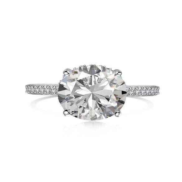 Wholesale Women's S925 Sterling Silver Geometric Oval Ring With Electroplating