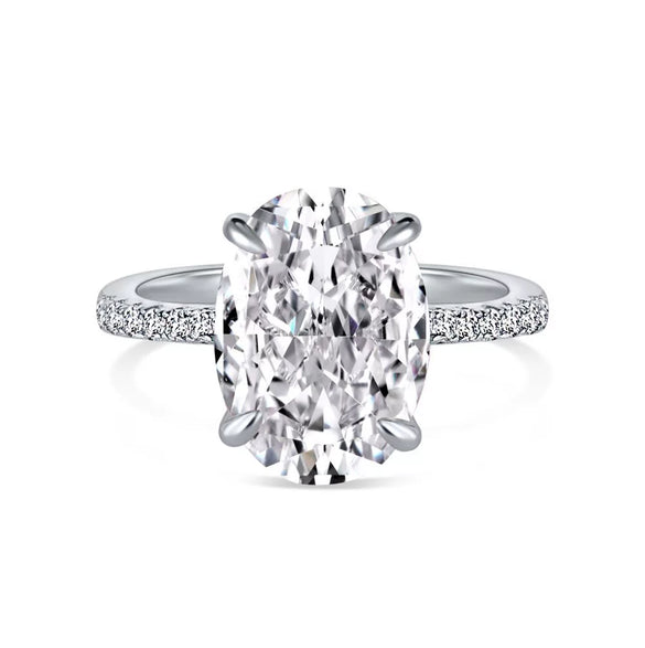 Wholesale Women's S925 Sterling Silver Geometric Oval Ring With Electroplating