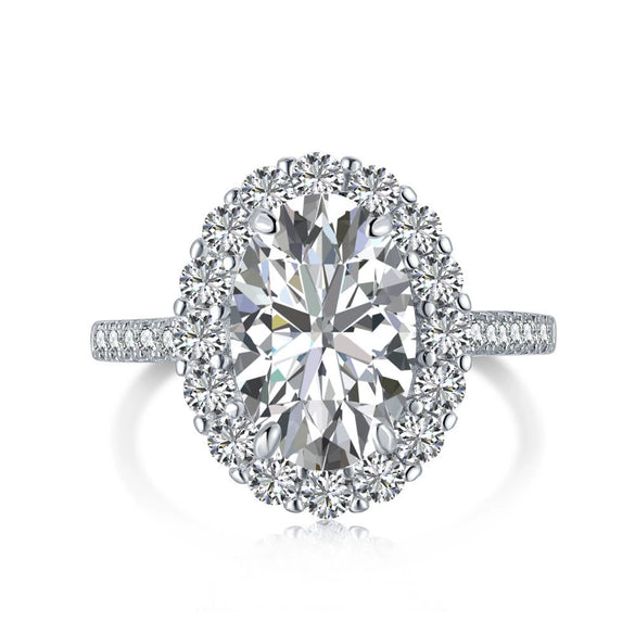 Wholesale Women's S925 Sterling Silver Geometric Oval Ring With Electroplating