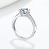 Wholesale Women's S925 Sterling Silver Geometric Pattern Cross Sixclaw Simulation Diamond Ring With 18K Platinum Electroplating