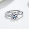 Wholesale Women's S925 Sterling Silver Geometric Pattern Cross Sixclaw Simulation Diamond Ring With 18K Platinum Electroplating