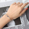 Wholesale Women's S925 Sterling Silver Geometric Pattern Electroplated Bracelet With Austrian Crystal