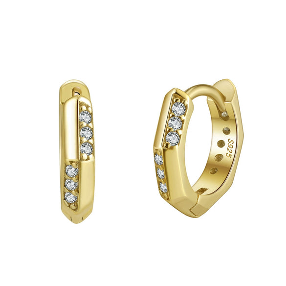 Wholesale Women's S925 Sterling Silver Geometric Pattern Electroplated Earrings