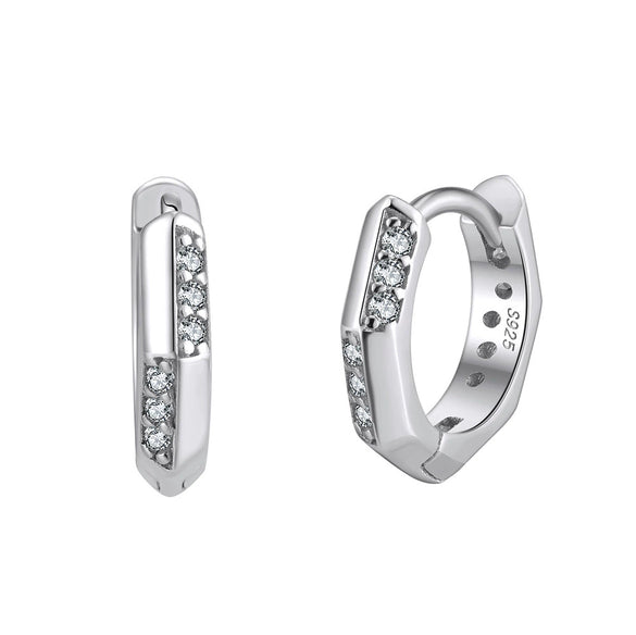 Wholesale Women's S925 Sterling Silver Geometric Pattern Electroplated Earrings