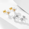 Wholesale Women's S925 Sterling Silver Geometric Pearl Combination Earrings