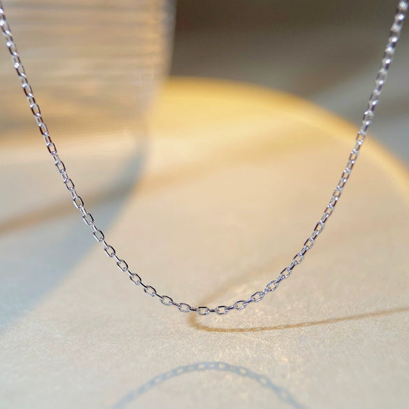 Wholesale Women's S925 Sterling Silver Geometric Pendant Ochain Necklace With Electroplating