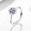 Wholesale Women's S925 Sterling Silver Geometric Petal Open Ring With Electroplating