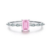 Wholesale Women's S925 Sterling Silver Geometric Pink Zircon Inlaid Ring