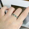 Wholesale Women's S925 Sterling Silver Geometric Rainbow Candy Color Stacked Ring