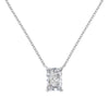 Wholesale Women's S925 Sterling Silver Geometric Rectangular Ice Flower Cut Zircon Clavicle Chain Necklace With Electroplating
