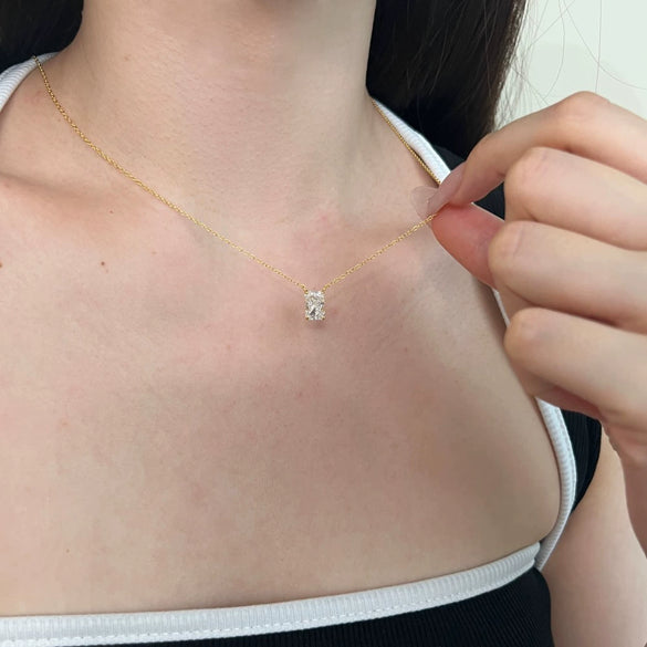 Wholesale Women's S925 Sterling Silver Geometric Rectangular Ice Flower Cut Zircon Clavicle Chain Necklace With Electroplating