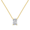 Wholesale Women's S925 Sterling Silver Geometric Rectangular Ice Flower Cut Zircon Clavicle Chain Necklace With Electroplating