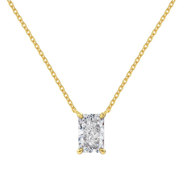 Wholesale Women's S925 Sterling Silver Geometric Rectangular Ice Flower Cut Zircon Clavicle Chain Necklace With Electroplating