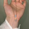 Wholesale Women's S925 Sterling Silver Geometric Rectangular Ice Flower Cut Zircon Clavicle Chain Necklace With Electroplating