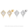 Wholesale Women's S925 Sterling Silver Geometric Rhombus Electroplated Threaded Pierced Twisted Bead Earrings