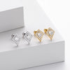 Wholesale Women's S925 Sterling Silver Geometric Rhombus Electroplated Threaded Pierced Twisted Bead Earrings