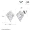 Wholesale Women's S925 Sterling Silver Geometric Rhombus Electroplated Threaded Pierced Twisted Bead Earrings