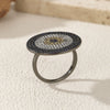 Wholesale Women's S925 Sterling Silver Geometric Ring With Electroplating Design