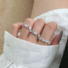 Wholesale Women's S925 Sterling Silver Geometric Ring With Irregular Zircon Inlaid And Electroplated Design