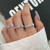 Wholesale Women's S925 Sterling Silver Geometric Ring With Irregular Zircon Inlaid And Electroplated Design