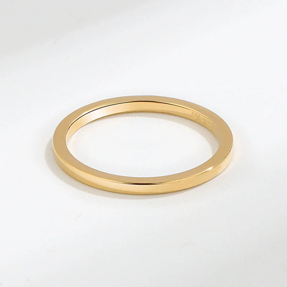 Wholesale Women's S925 Sterling Silver Geometric Ring With 18K Gold Vacuum Plating