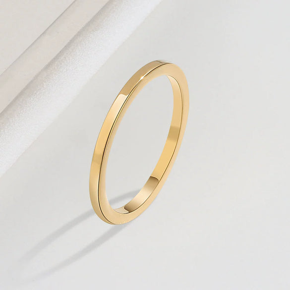Wholesale Women's S925 Sterling Silver Geometric Ring With 18K Gold Vacuum Plating