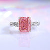 Wholesale Women's S925 Sterling Silver Geometric Ring With Pink Diamond And Zircon