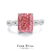 Wholesale Women's S925 Sterling Silver Geometric Ring With Pink Diamond And Zircon