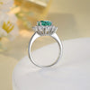 Wholesale Women's S925 Sterling Silver Geometric Ring With Simulation Gemstone And Diamond Design