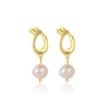 Wholesale Women's S925 Sterling Silver Geometric Rose Flower Earrings Minimalist Cold Style With Zirconia Treatment