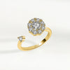Wholesale Women's S925 Sterling Silver Geometric Rotating Ring With Micro Inlaid And Electroplating