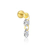 Wholesale Women's S925 Sterling Silver Geometric Round Zircon Earrings
