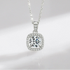 Wholesale Women's S925 Sterling Silver Geometric Round Zircon Inlaid Clavicle Necklace With Cross Chain