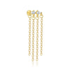 Wholesale Women's S925 Sterling Silver Geometric Round Zircon Tassel Earrings