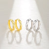 Wholesale Women's S925 Sterling Silver Geometric Rounded Rhombus Pattern Highend Exaggerated Earrings With Electroplating