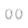 Wholesale Women's S925 Sterling Silver Geometric Shining Rowing Diamond Ear Ring With High End Sense For Autumn And Winter