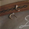 Wholesale Women's S925 Sterling Silver Geometric Single Diamond Goldplated Earrings