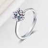 Wholesale Women's S925 Sterling Silver Geometric Single Diamond Ring With Electroplating And Six Claw Setting