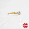 Wholesale Women's S925 Sterling Silver Geometric Sixclaw Diamondembedded Wedding Ring With Electroplating Treatment