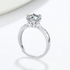 Wholesale Women's S925 Sterling Silver Geometric Sixclaw Ring Set With Zircon Electroplated Jewelry