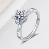 Wholesale Women's S925 Sterling Silver Geometric Sixclaw Ring Set With Zircon Electroplated Jewelry
