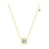 Wholesale Women's S925 Sterling Silver Geometric Small Square Sugar Pendant Clavicle Chain Necklace With Niche Design And Diamond Treatment